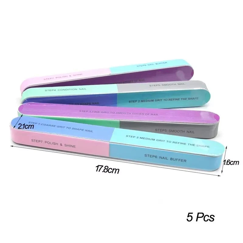 7 Sides Nail Buffers Files Professional Polisher for Nail Art Manicure Polishing Block Buffing Accessories Cream Tools 7 Sides N