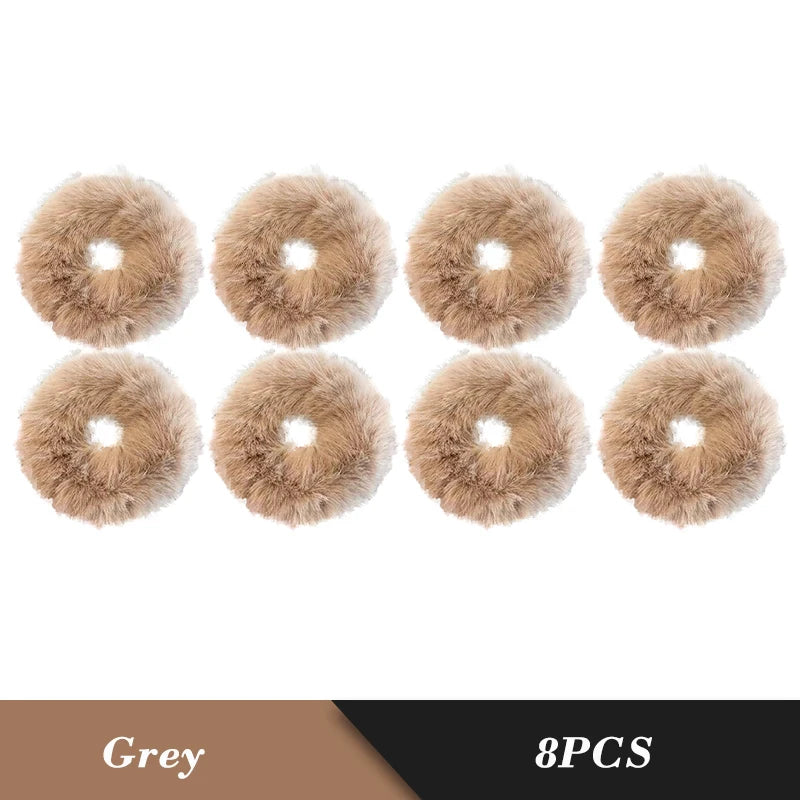 1PC Fluffy Warm Autumn Winter Elastic Hair Band Scrunchies Large Intestine Hair Ring For Women Girls Plush Hair Rope Hairwear