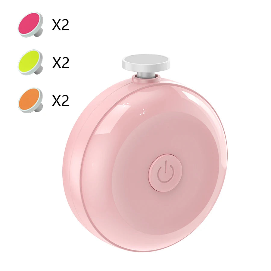 Baby Nail Trimmer Electric Baby Nail Clippers Safe Baby Nail File Kit with 3/6 Replacement Pads Trim Polish Grooming Kit