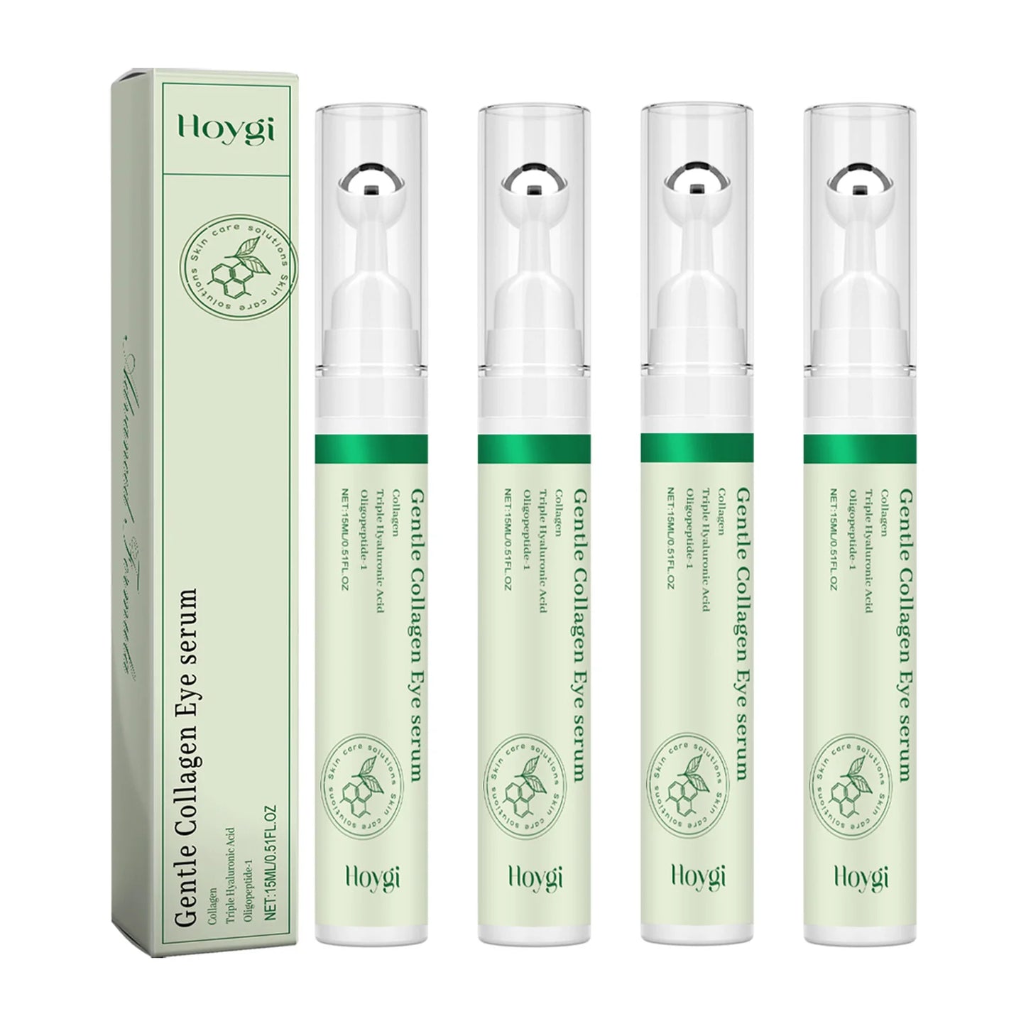HOYGI Collagen Eye Serum Anti Puffiness Eye Bags Anti Dark Circles Moisturizing Tightening Reduce Fine Lines Skin Care Roller
