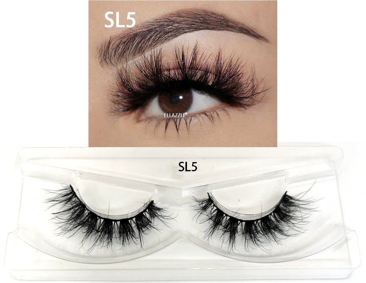 1 Pairs Makeup Eyelashes 3D Mink Lashes Fluffy Soft Wispy Natural Cross Eyelash Extension Reusable Lashes Mink 5D False Eyelash