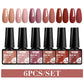 MTSSII 6PCS/Set Sparkly Red Roes Red Gel Nail Polish Shinning Nail Art LED UV Gel Varnish Nail Supplies Manicure Kit for Nails
