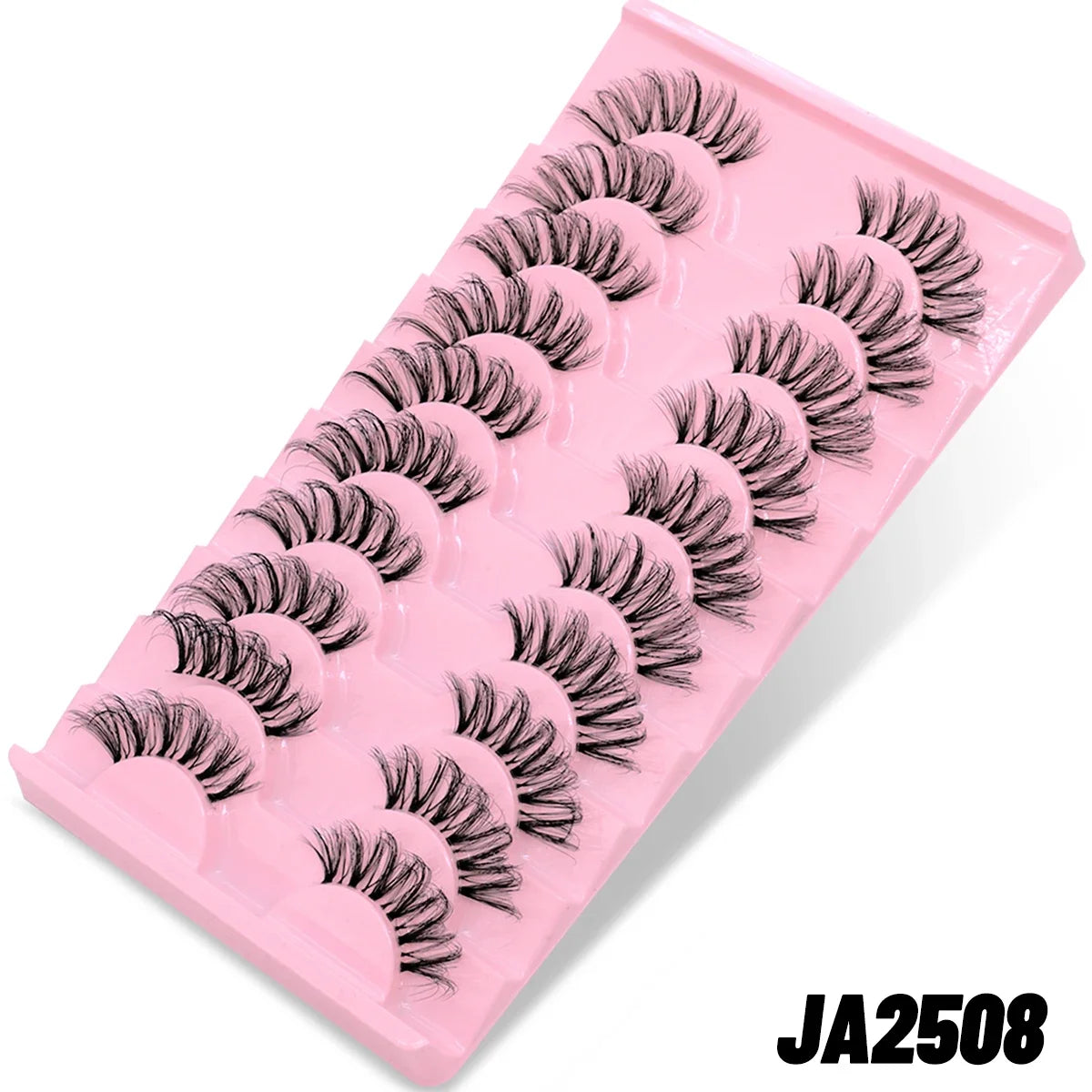 GROINNEYA Half Lashes Soft Natural Cat Eye Lashes Natural Look Nvisible Band Eyeashe Half Fake Eyelashes Fluffy Eyelashes