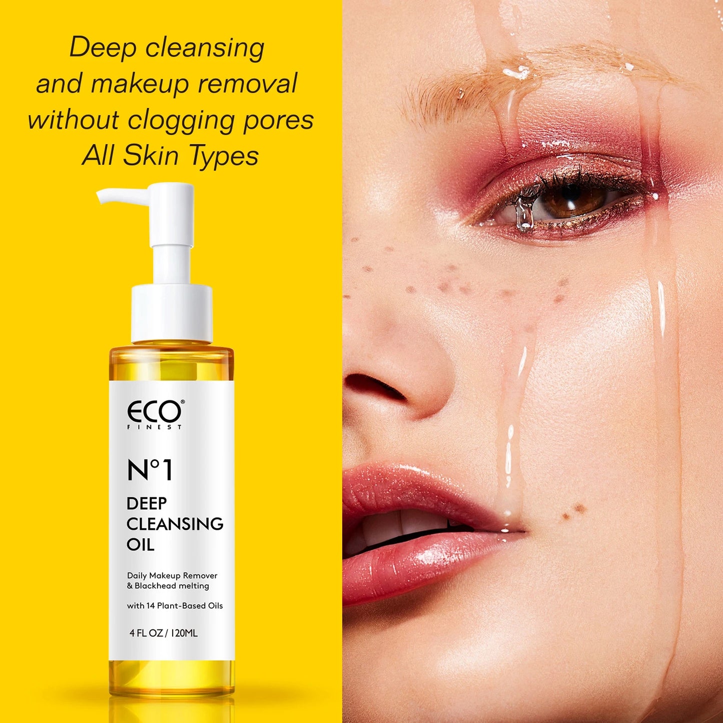 120ml Makeup Remover Oil,Deep Cleansing, Jojoba Oil, all tape skin