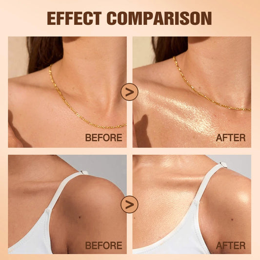 Body Shimmer Oil Liquid Highlighter Long Lasting Sequin Illuminating Moisturizing Highlight Facial Contour Brightening Makeup