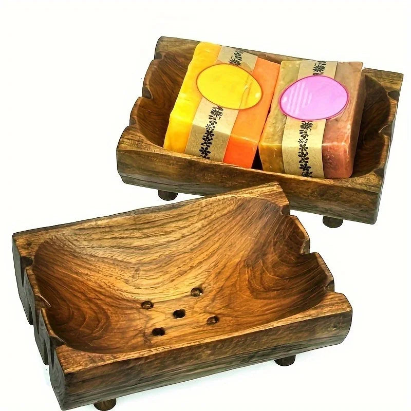 1PC Wood Soap Holder Decorative Handmade Soap Stand for Bathroom Shower Kitchen Stylish Bathroom Decor Soap Dish