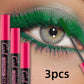 3pcs Colorful 3D Eye Blue Green Purple Mascara Waterproof Lengthens Eyelashes Extension Silk Fiber Mascare Long Lasting Eye Makeup for Women Cosmetic Korean Make up