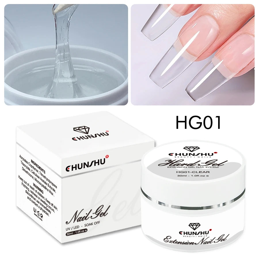 30ML Hard Gel For Nail Extension Milky White Builder Constructor Gel Self Leveling Reinforcement Nail Gels Camouflage Manicure