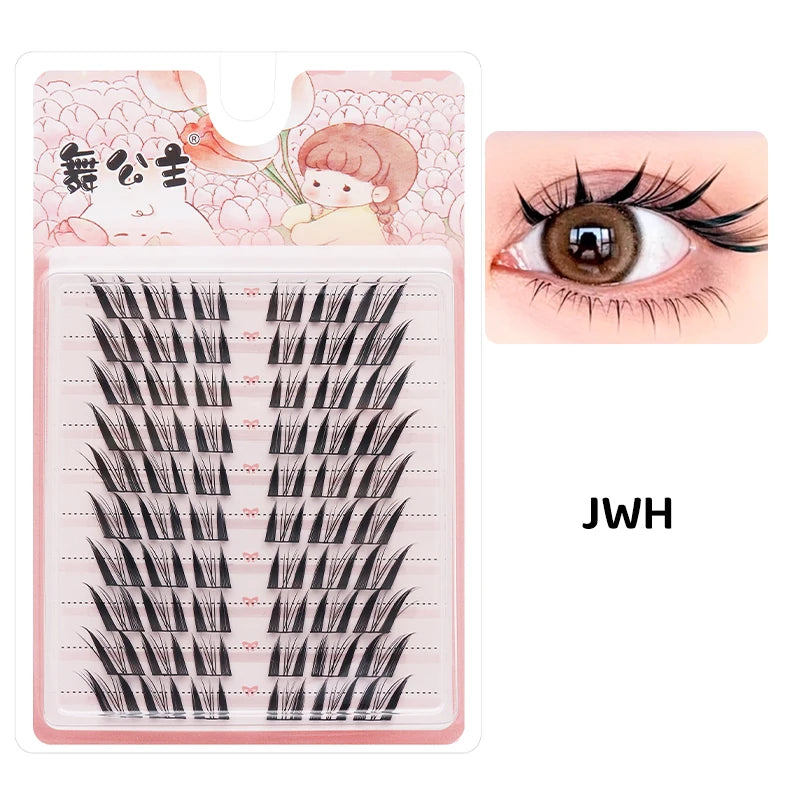 DINGSEN 10 rows Individual Eyelashes Wholesale 10-12mm Cluster Lashes Natural Anime False Kake Eyelashes Extension Makeup