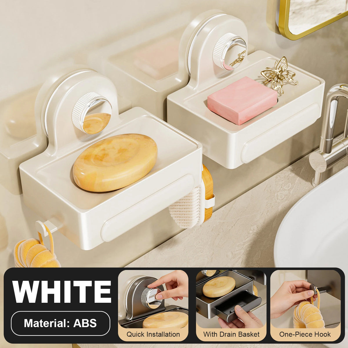 Storage Rack Wall Soap Dish for Bathroom Case Soap Box Dish Storage Plate Drain Soap Box Soap Holder Bathroom Accessories