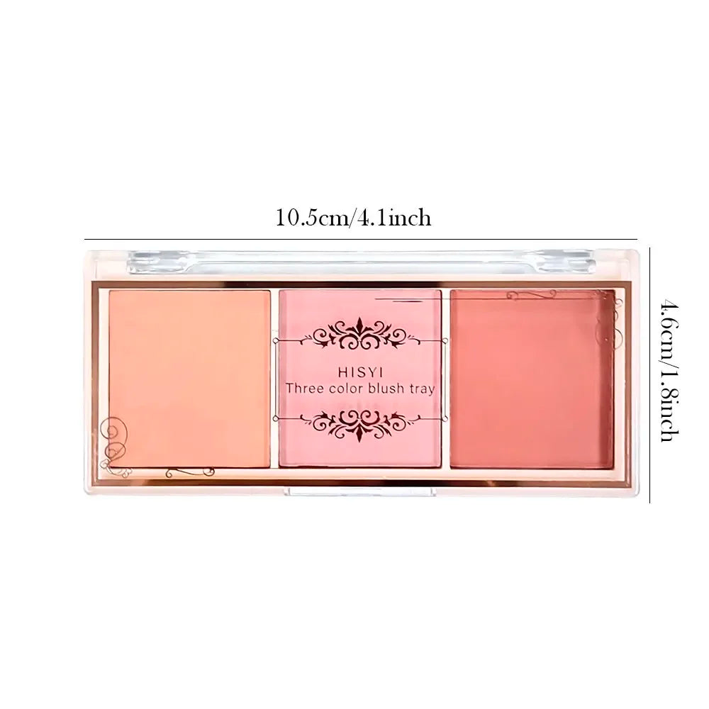 HISYI three-color blush natural color rendering delicate non-flying powder matte rouge holding makeup clear vitality girl blush
