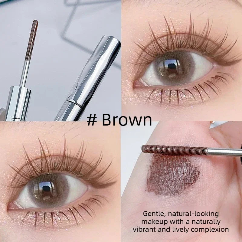 Waterproof Spiral Brush Head Mascara Steel Tube Long-Lasting Easy Apply Beginner-Friendly Party Makeup Mascara