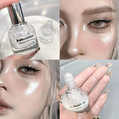 kakashow Liquid Highlighter Diamonds Ball Highlights Shimmer Glow Brightening Glitter Multifunctional for Face Eyes And More