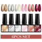 MTSSII 6PCS/Set Sparkly Red Roes Red Gel Nail Polish Shinning Nail Art LED UV Gel Varnish Nail Supplies Manicure Kit for Nails