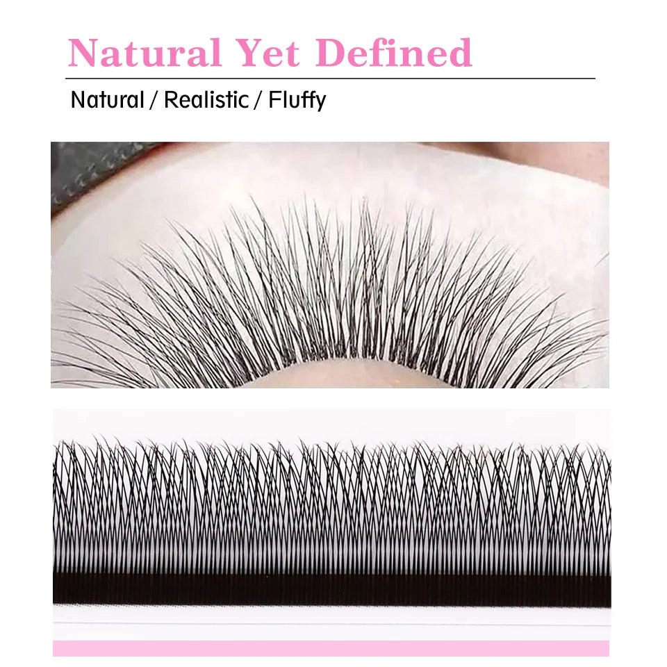 AGUUD 2D Y Lashes Extension Premade Voume Fans Faux Mink Eyelashes Premium Mesh Net Cross Lash Single Tips 2D Y Shaped Eyelashes