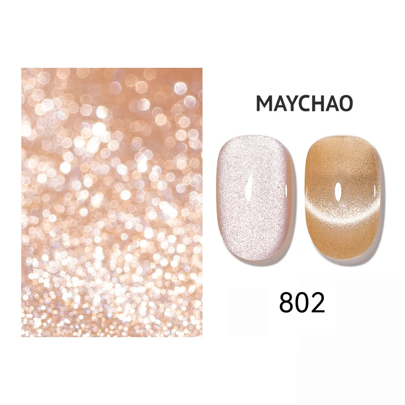 MAYCHAO 10ml Cat Magnetic Gel Nail Polish Cat Eye Glitter Effect Semi Permanent Soak Off UV Gel Varnish Manicure For Nail Art