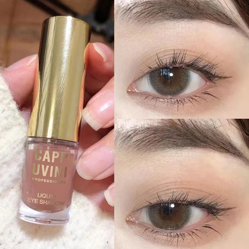 Cappuvini Liquid Matte Eye Shadow Brown Glitter Liquid Eyeshadow Stick Shimmer Natural Milk Coffee Eye Shadow Pigment Makeup 1pc