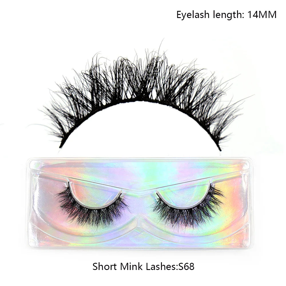 LEHUAMAO Maquiagem Short Natural Soft Mink Lashes Volume Fluffy Wispy Lashes 12mm-15mm False Eyelashes Eyelash Extensio Makeup
