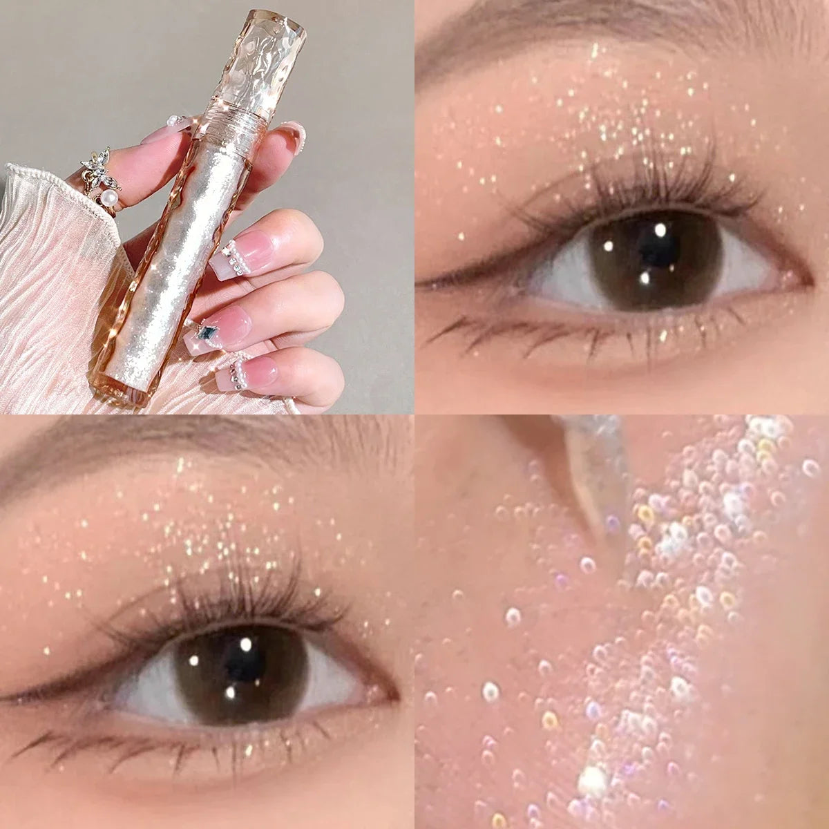 HISYI Colorful Star Flash Eyeshadow Pearlescent Sequins Brighten the Eye Silkworm Monochrome Eyeshadow Liquid High Gloss Makeup