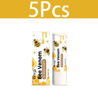 HOYGI Lip Balm Bee Venom Lipstick Soothing Repair Anti Dry Cracked Hyaluronic Acid Hydrating Nourishing Moisturizing Lip Care