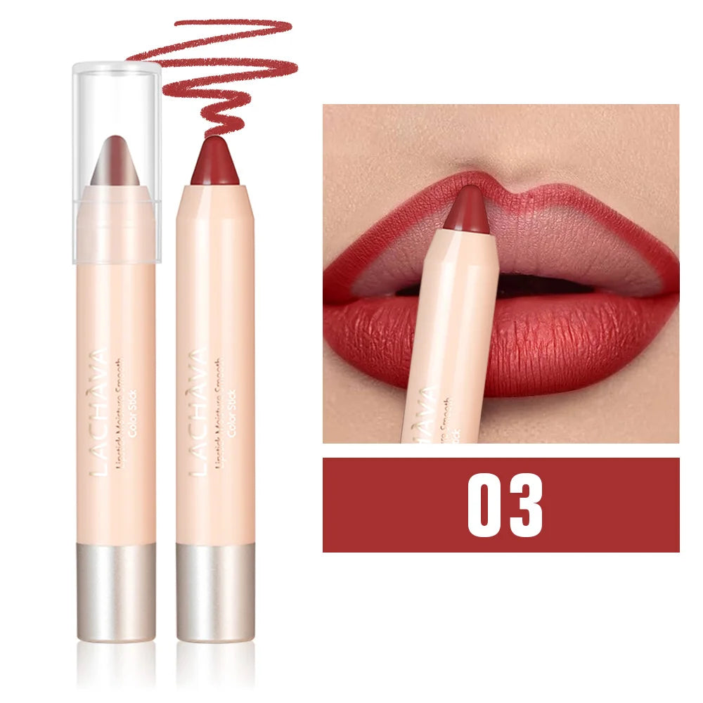 Lipstick & Lip Liner Pencil 2-in-1, Ultra Matte Lip Makeup, Smooth Glide, Buildable Color, Travel Friendly Lip Crayon