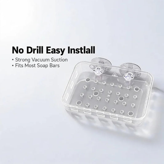 2 Pcs Suction Cup Soap Dish Holder Soap Case Clear Acrylic Plastic Wall Mounted Shower Soap Holder Bathroom Kitchen Accessory