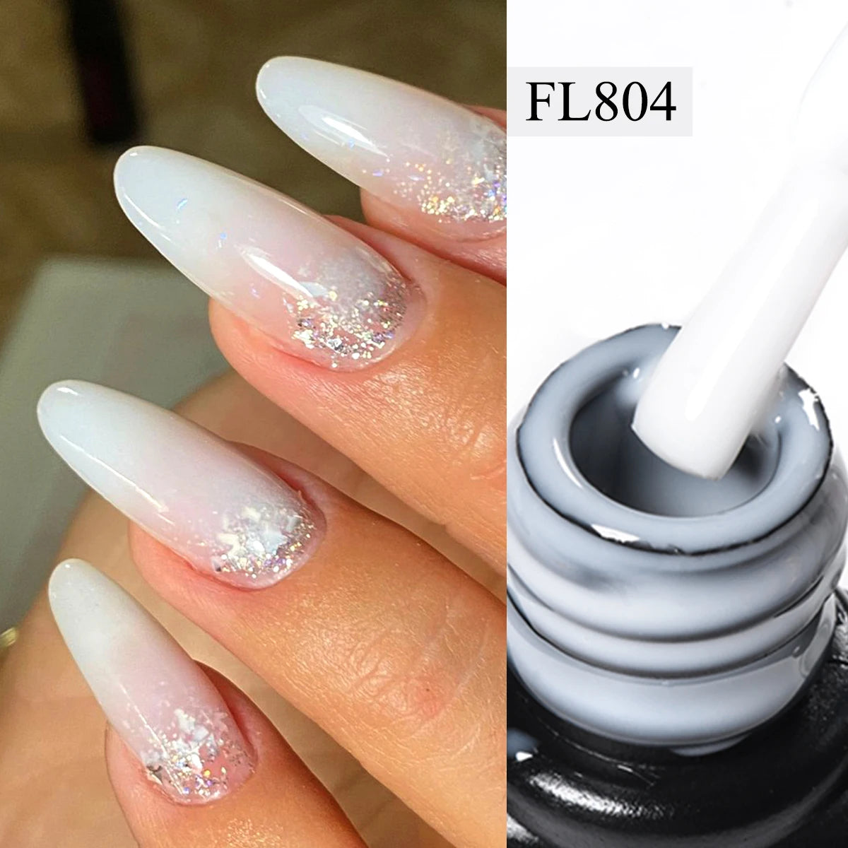 FOUR LILY 10ML Nude Pink Rubber Base Gel Nail Polish Milky White Color Semi Permant Soak Off UV LED Self-leveling Gel Varnishes