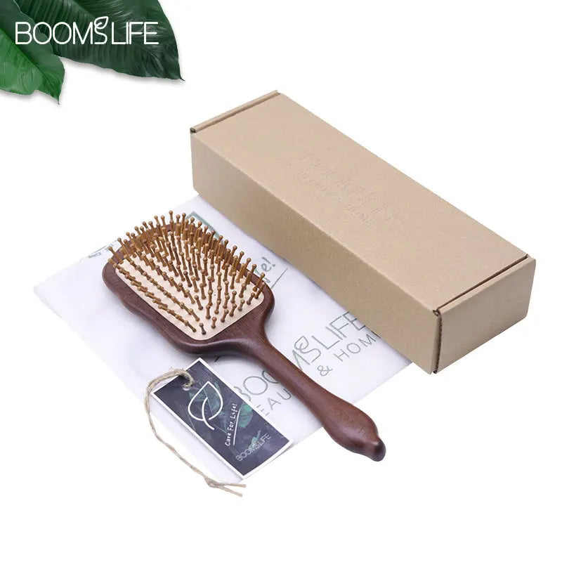 Detangling Hair Brush Women Custom Name Sandalwood HairBrush Wide Tooth Paddle Hairbrush Wood Comb for Hair Massage Scalp Brush