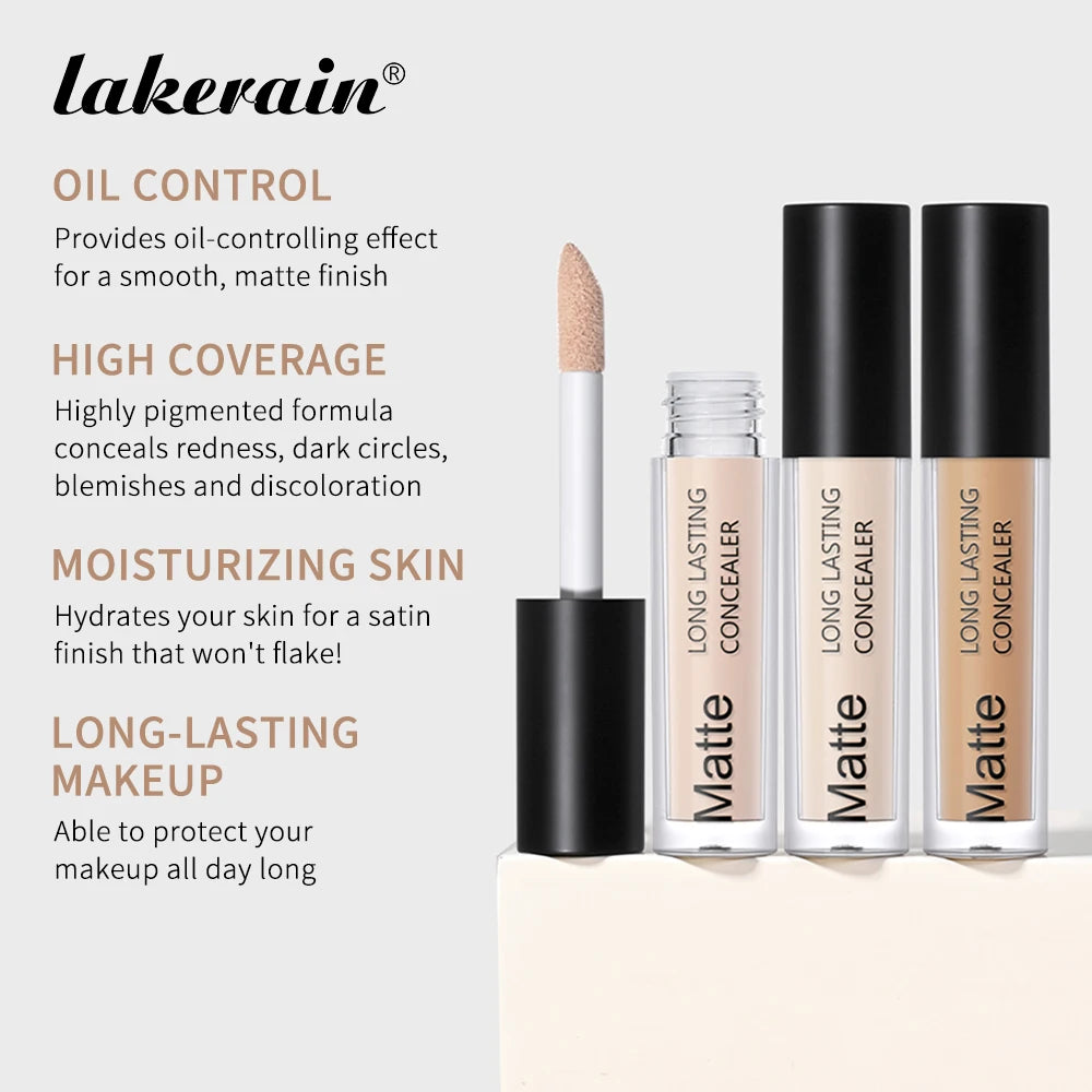 Lakerain Hydrating Radiant Concealer Liquid Foundation Texture High Coverage Long-Lasting Oil Control Hydrating Skin Concealer