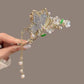 Rhinestone Tassel Hair Claw Golden Bow Flower Hair Clip Hairpin For Women Elegant Ponytail Fashion Hair Accessories