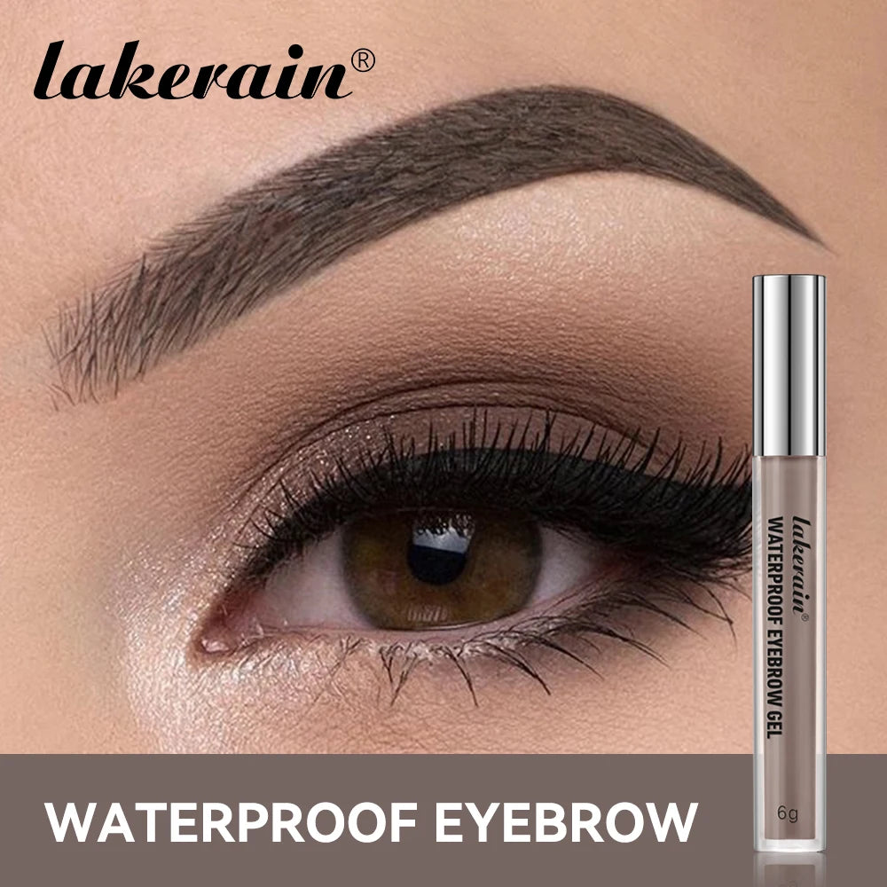 Lakerain Waterproof Eyebrow Gel Smudge-Proof Quick Dry Long-Lasting Hold Makeup High Pigmentation Silky Gel Texture Eyebrow Gel
