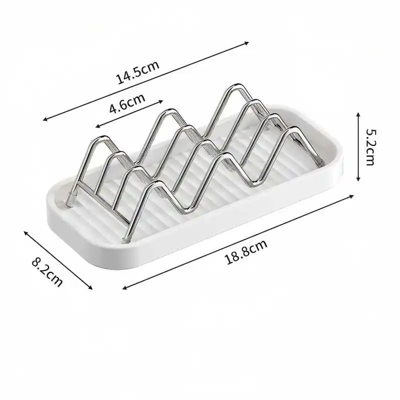 Wavy Soap Dish for Shower, Stainless Steel Shampoo Bar Holder with Removable Drip Tray, Self Draining Quick Dry Bar Soap Holder