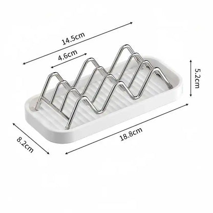Wavy Soap Dish for Shower, Stainless Steel Shampoo Bar Holder with Removable Drip Tray, Self Draining Quick Dry Bar Soap Holder