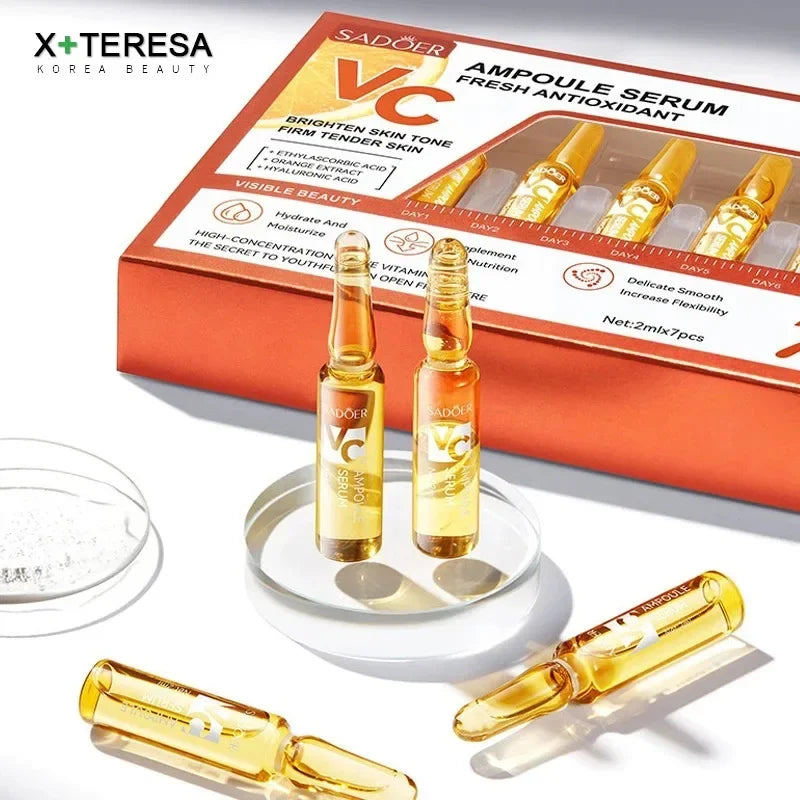 Vitamin C Face Whitening Serum Dark Spots Freckles Removal Hyaluronic Pore Minimizer Anti Aging Wrinkle Remove Golder Essence