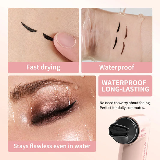 Waterproof Super Quick Eyeliner Fast Drying Liquid Eyeliner Smooth Easy Coloring Long Lasting Eye Liner Stamp Natural Eye Makeup