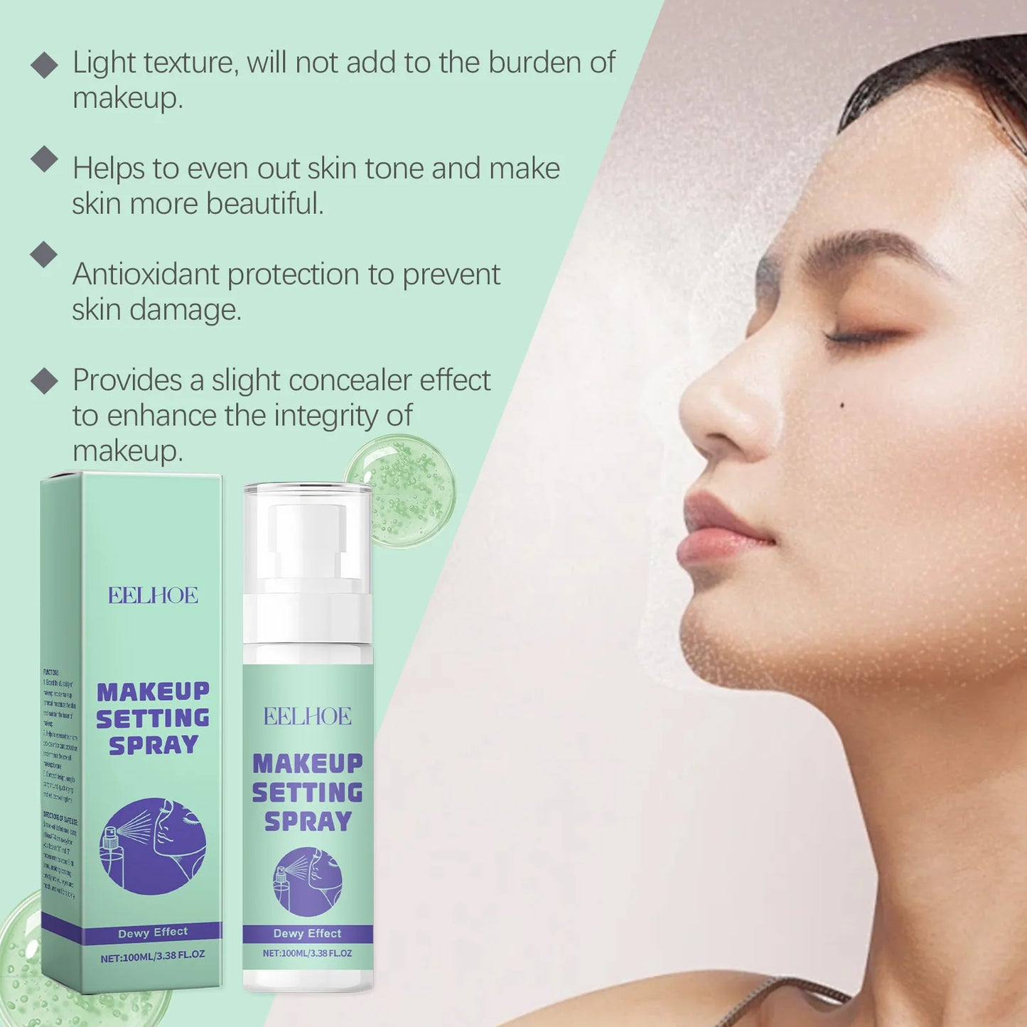 Eelhoe Nicotinamide Makeup Setting Spray Oil Controling Quick Drying Highlight Hydrating Refresh Fixer Make up Finishing Sprays
