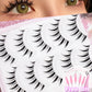 10 Pairs Natural Eye Lashes Faux Mink Eyelashes Winged End Eye Elongated Eyelashes Natural Long Manga Lashes Fake Lashes Makeup