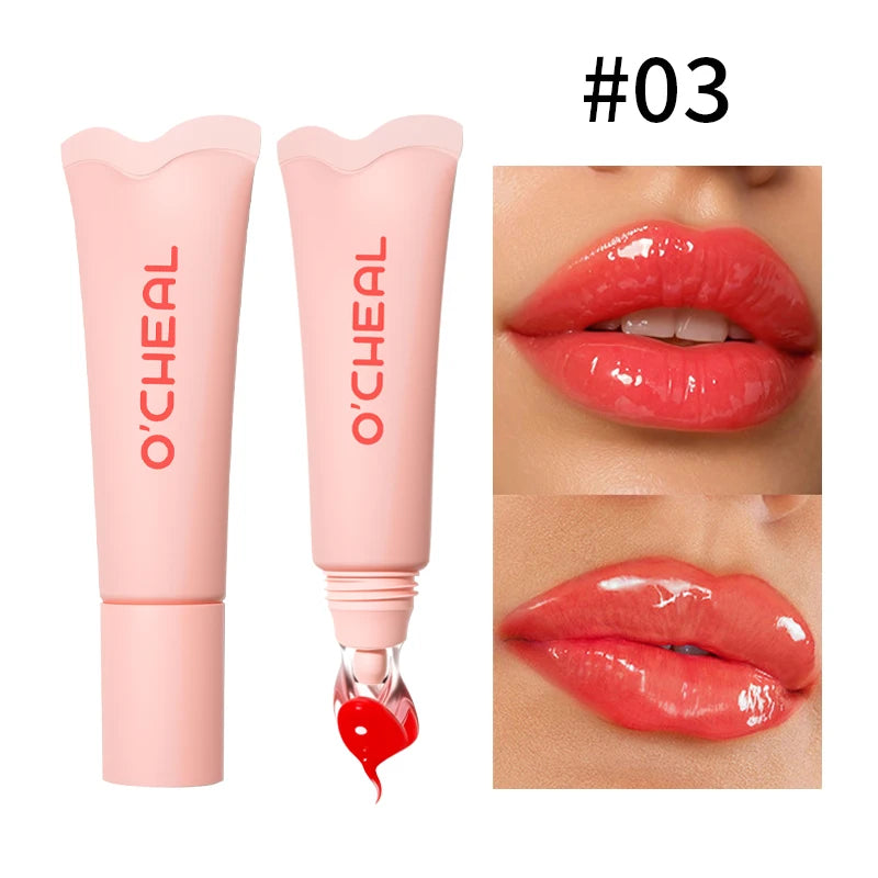 O'Cheal Liquid Lip Balm Moisturizing Hydrating Tinted Lip Oil Glass Lip Mirror Gloss Water Gloss Lip Glaze Anti-Cracking Lip Wrinkle Improvement Transparent Lip Gloss Multi-Color Options Fall/Winter Essential Item