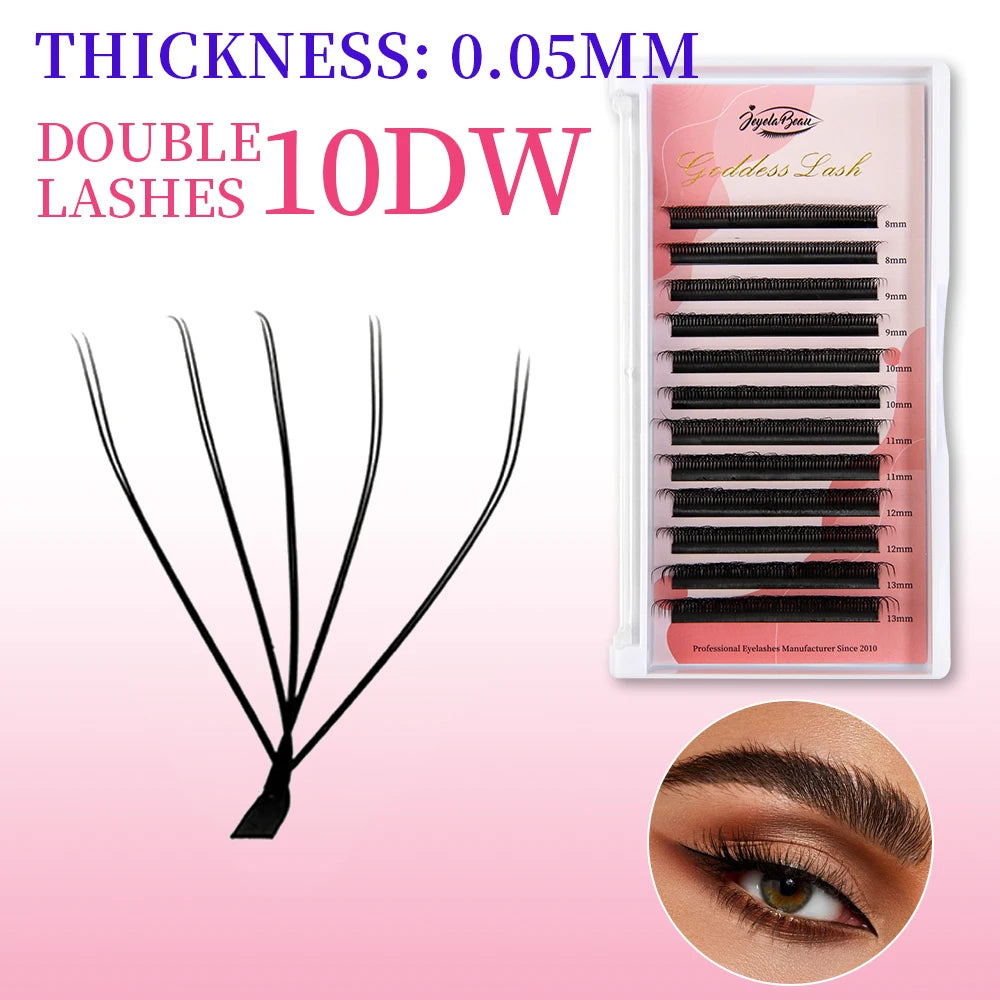 Goddess 3D/4D/5D/6D/7D/8D W Shape Lashes 4D Premade Fan Lash Extensions 0.07 C/D Curl Natural Soft High Quality Individual Lashe