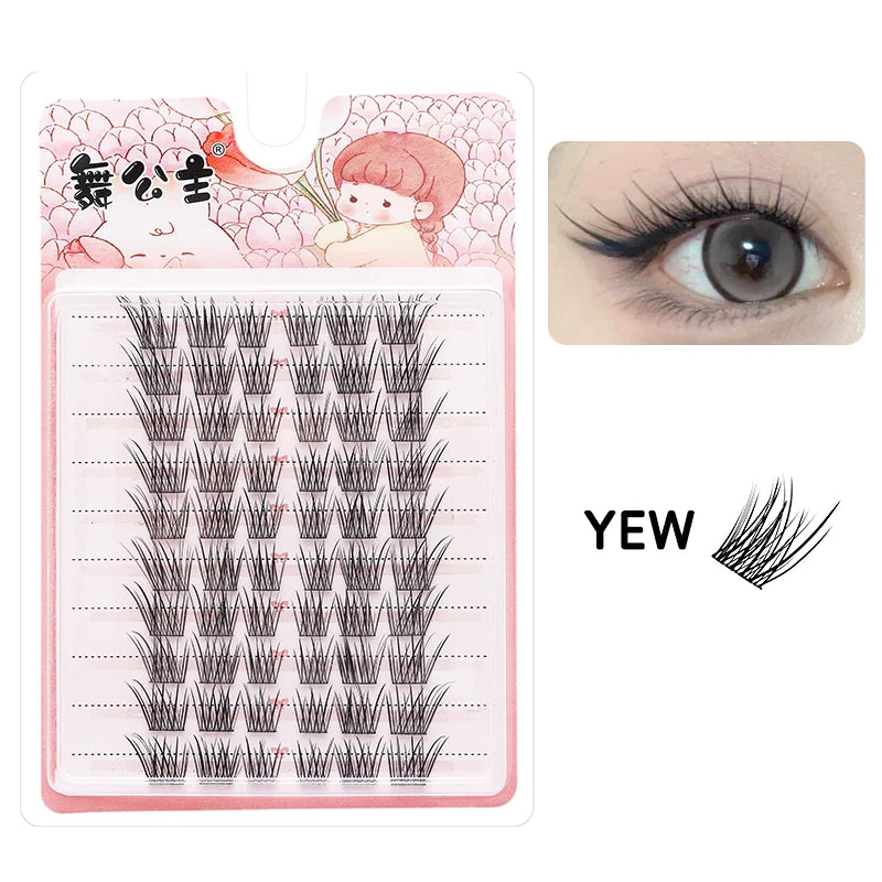 DINGSEN 10 rows Individual Eyelashes Wholesale 10-12mm Cluster Lashes Natural Anime False Kake Eyelashes Extension Makeup