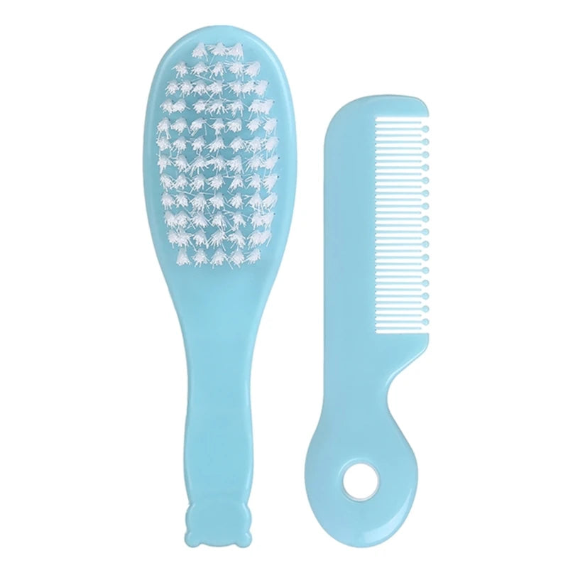 Baby Hair Brush & Comb Set Children Hair Brush Soft Nylon Bristle Cradle Caps Hair Brush for Toddler Infant  Massage Dropship