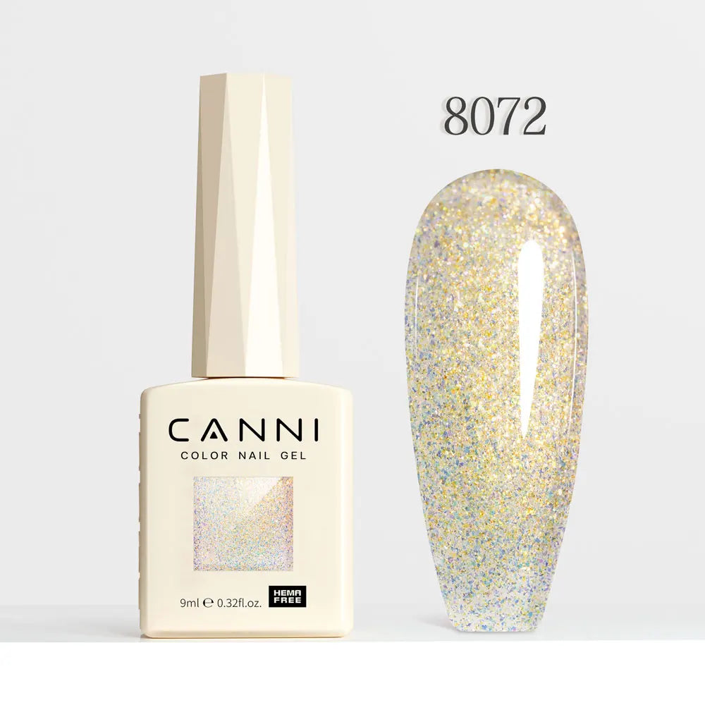 CANNI Gel Nail Polish Glitter Diamond Sparkle Color Collection Gorgeous Color HEMA FREE Soak Off UV LED Semi Permanent AurorGel