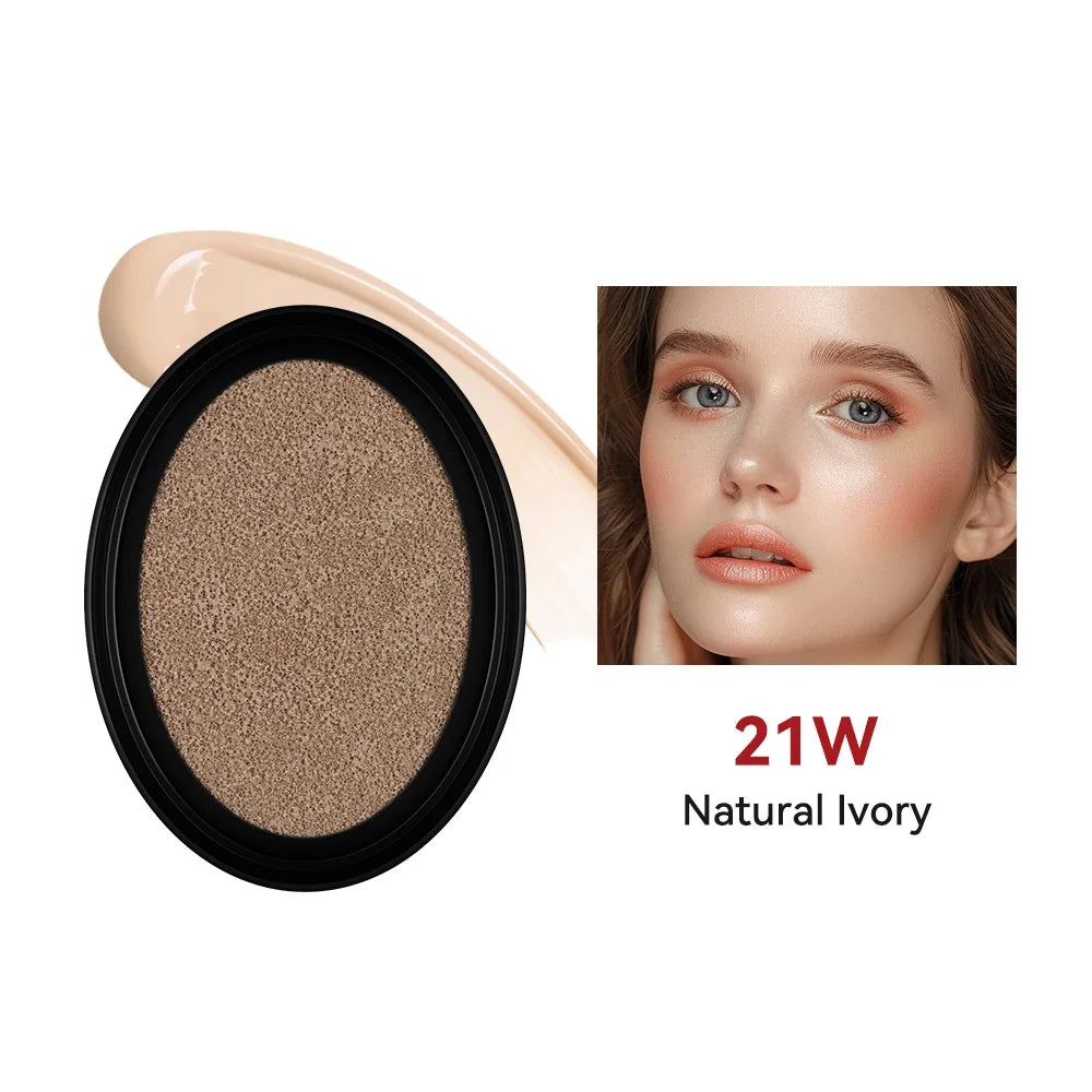 Cushion Refill Foundation Waterproof Semi-Matte Red Finish 72-Hour Wear Long-Lasting Buildable Coverage Sun Protection Makeup