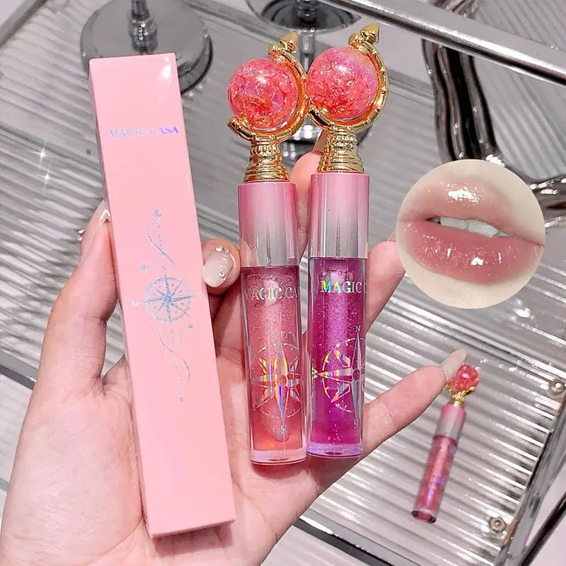 MAGIC CASA Shimmering Lip Gloss — Hydrating and Moisturizing, Mirror Finish, Plumping Glass-Like Lips