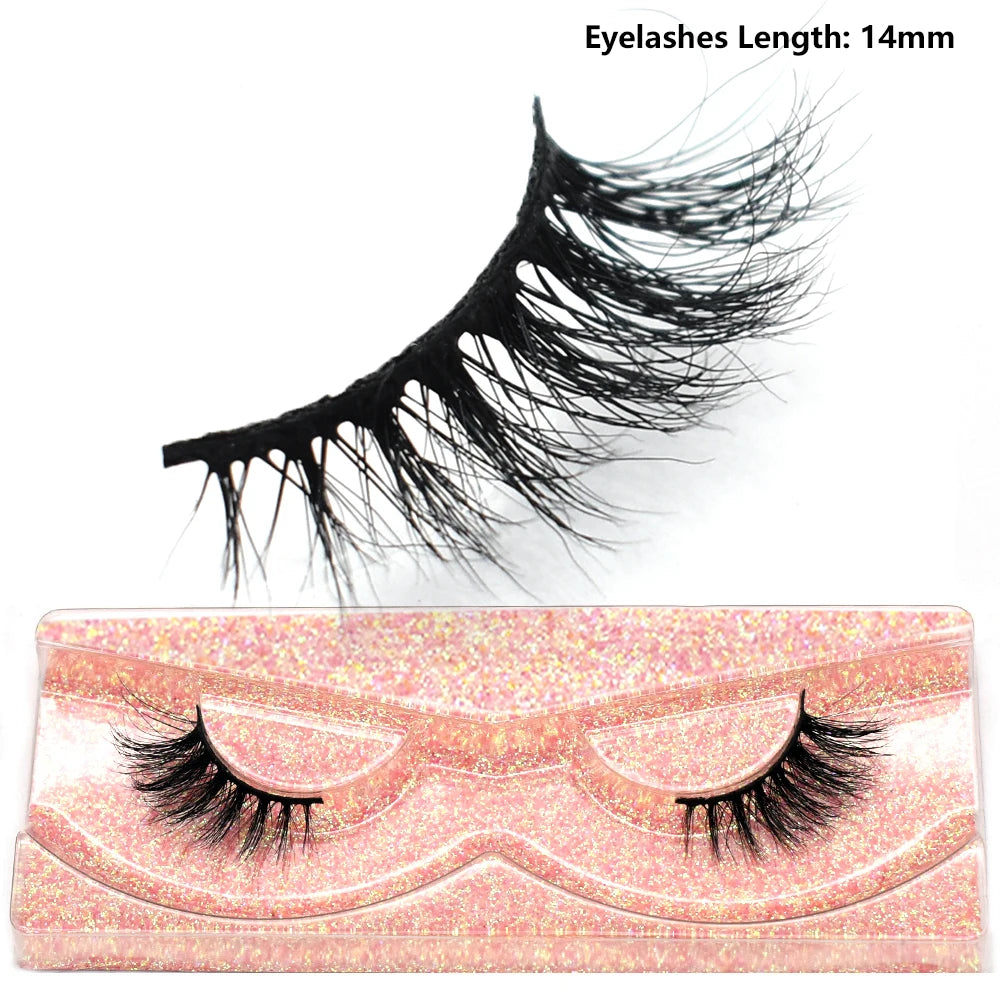 Half Eye Lashes Natural 3D Mink Short False Eyelashes Fluffy Wispy Cross Strip Fake Lashes Soft Half Eyelashes Extension Makeup