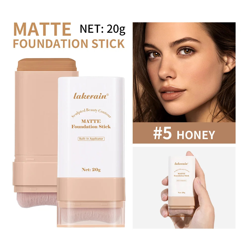 Matte Foundation Stick Waterproof Coverage Travel Flawless Eraser Foundation Stick Lightweight Enhance Skin Radiance Face Makeup