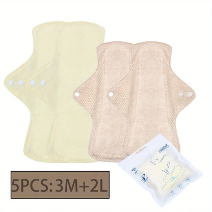 5pcs Reusable Cotton Mesh Sanitary Pads Washable Breathable Comfortable Underwear Panty Liners Sanitary Towels for Summer