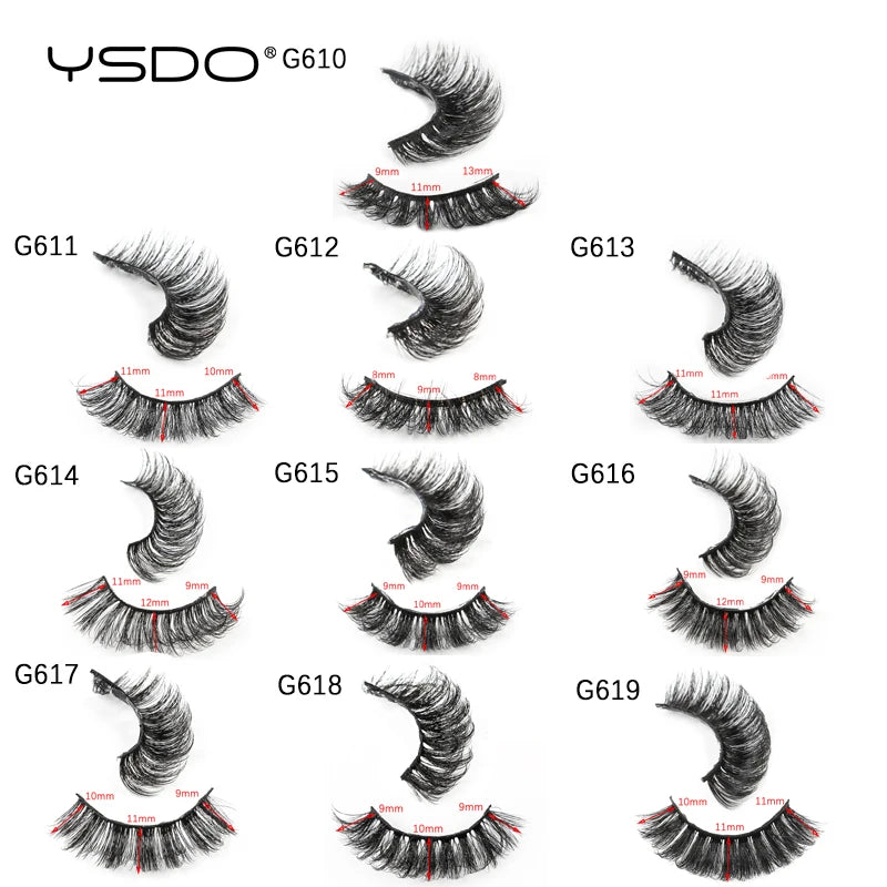 YSDO Eyelashes 3/5 Pairs Natural Long 3D Mink Lashes Fluffy Volume Mink False Eyelashes Cruelty Free Wispy Lashes Makeup Cilios