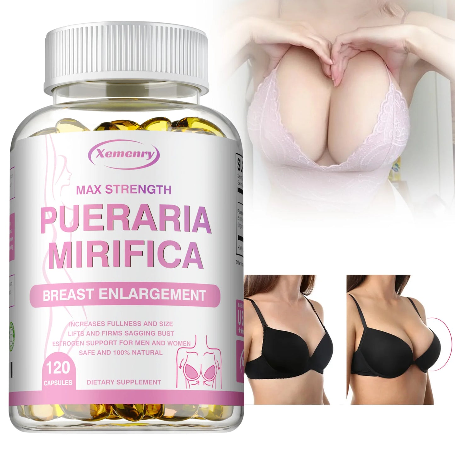 Pueraria Mirifica Capsules 5000mg - Breast Enlargement, Female Estrogen Balance