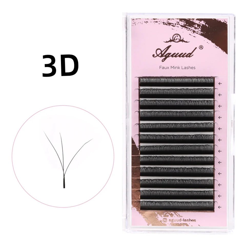 AGUUD Automatic Flowering 2D 3D 4D 5D W Shape Premade Fans Eyelash Extensions Natural Soft Individual Lashes Makeup Cilia